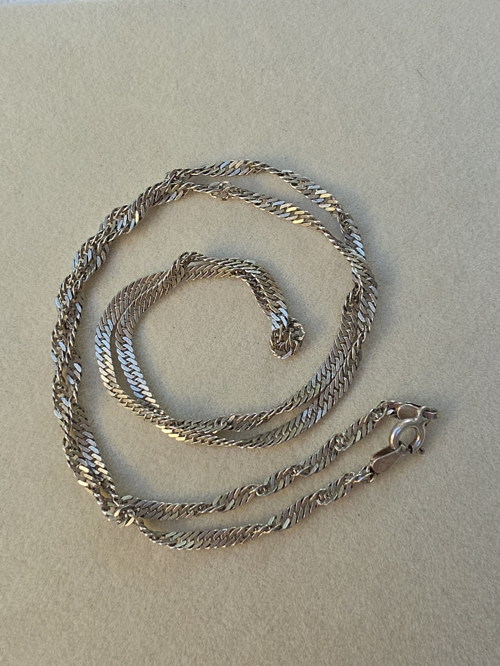 21.5": Vintage 925 Sterling Silver Singapore Chain Necklace • LO • 6.63g